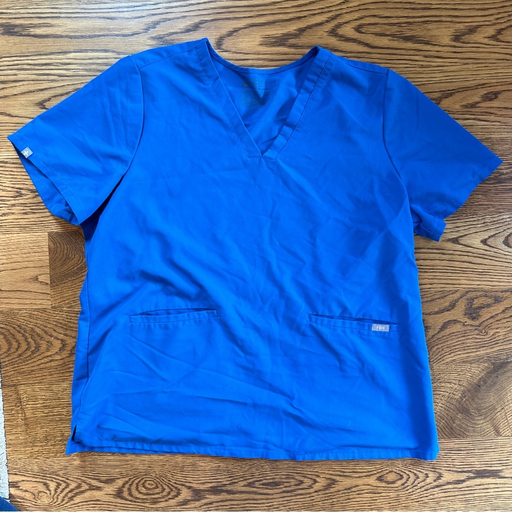 Royal Blue Figs Casma Scrub Top